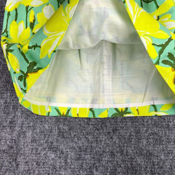 J CREW SKIRT WOMENS 12 GREEN MINI SHORT FLORAL LINED BUSINESS CASUAL WOVEN - Picture 4 of 11